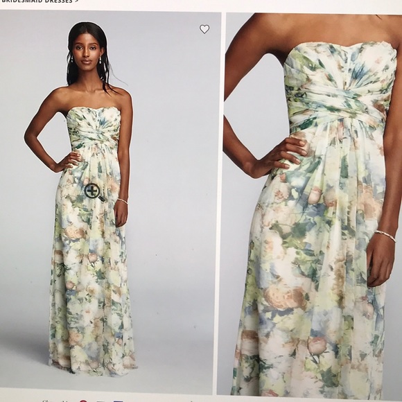 David's Bridal Dresses & Skirts - Long chiffon printed floral dress